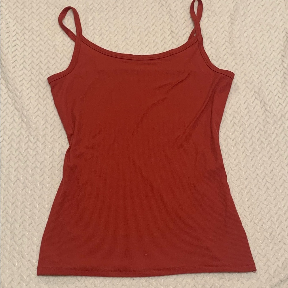 Lilia Boutique NOBO ribbed burnt sienna tank.